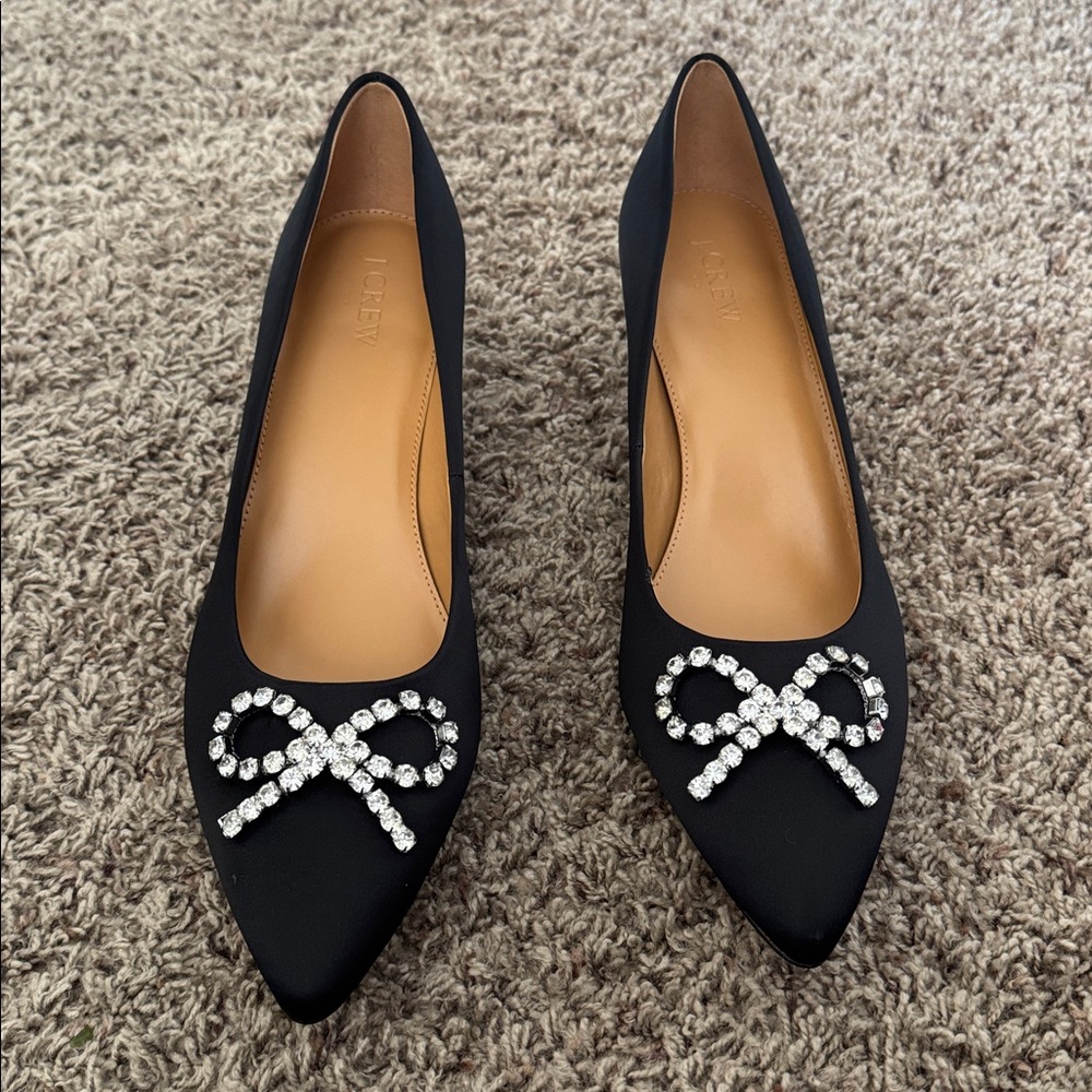 I. Crew Crystal Bow Kitten Heels - Picture 5 of 13
